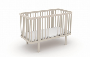 Skrzat Łóżeczko KLARA z barierką i wyjmowanymi szczebelkami (120x60 cm) kolor KASZMIR