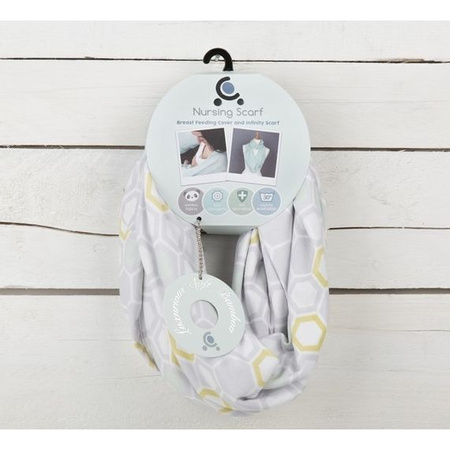 CuddleCo Chusta/szal do karmienia - pastelowy plaster miodu 