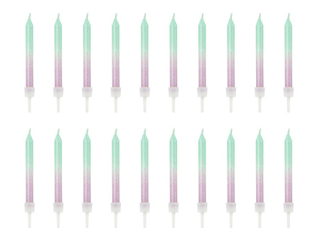 Świeczki urodzinowe ombre, 6cm (1 op. / 20 szt.)