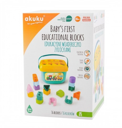 Akuku Edukacyjne wiaderko z klockami