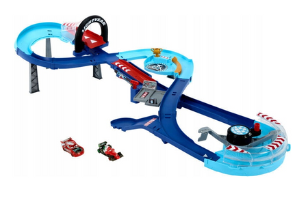 Mattel Cars Auta Tor wyścigowy + Zygzak McQueen i Francesco Paltegumi HXJ32