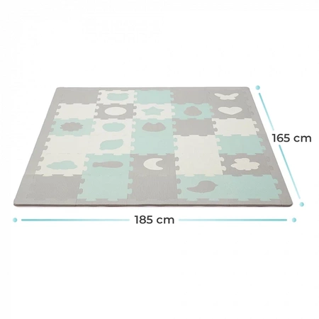 Kinderkraft Mata piankowa Luno Shapes Mint/Miętowy
