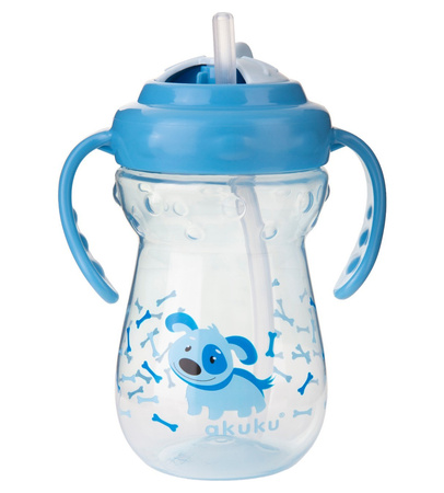Akuku Bidon z chowaną słomką 360 ml niebieski