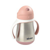 BEABA Bidon niekapek ze słomką termiczny 250 ml Old Pink