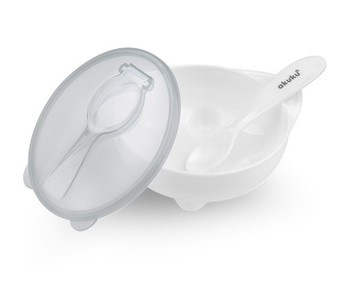 Akuku Miseczka z łyżeczką Biała A0424