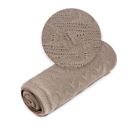 Yoonco Kocyk bambusowy mgiełka AŻUR beż