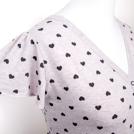 Eevi Koszula ciążowa Linda beżowa w serduszka XL