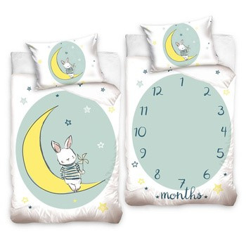 Pościel 100x135cm bawełna Renforce Króliczek na księżycu Carbotex