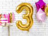 Balon foliowy Cyfra ''3'', 86cm, złoty