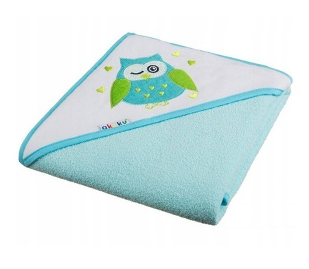 Akuku Okrycie kąpielowe z kapturem Turkusowe 80x80