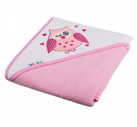 Akuku Okrycie kąpielowe z kapturem Różowe 100x100