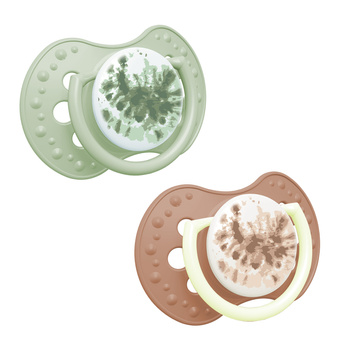 Lovi Smoczek silikonowy dynamiczny 3-6 m 2 szt. Tie Dye Green