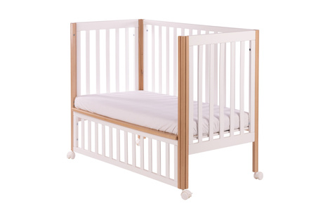 DREWEX Łóżeczko dostawne Optimum Białe Buk