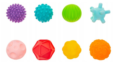 Akuku Zestaw miękkich piłeczek sensorycznych 8 szt.