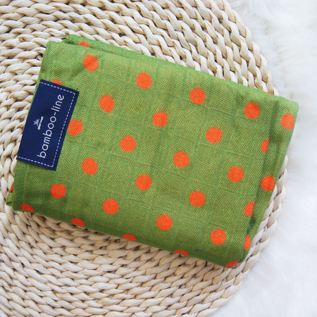Texpol Pieluszka bambusowa 120x120 zielona w kropki