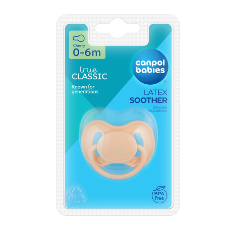 Canpol babies Smoczek uspokajający kauczukowy 0-6m okrągły NUDE
