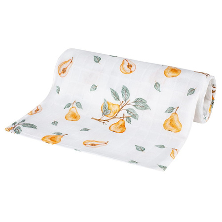 Bocioland Pieluszka Bambusowa 75x75 GRUSZKI