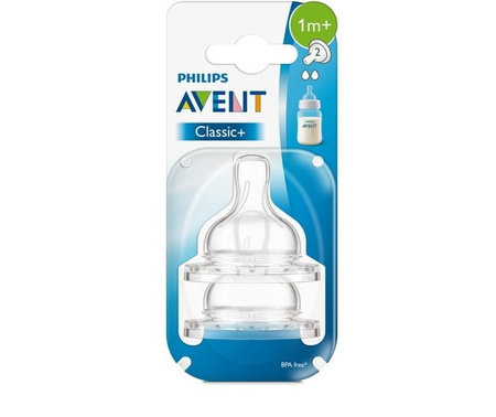 Smoczek 1m+ do karmienia CLASSIC+, wolny przepływ AVENT