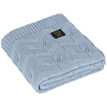 Kocyk ażurowy LEAVES brudny niebieski Yosoy