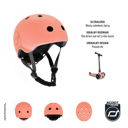 SCOOTANDRIDE Kask S - M dla dzieci 3+ Peach