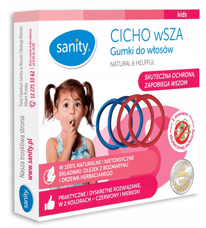 Sanity Cicho Wsza - gumki do włosów zapobiegające wszom, 4 szt.