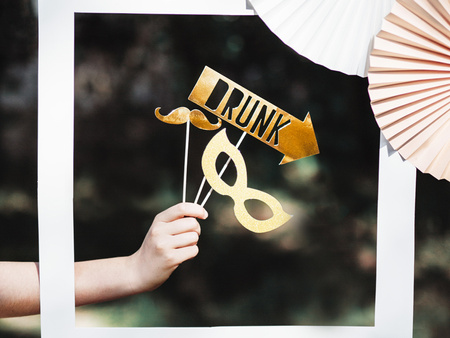 Gadżety do zdjęć Let's Celebrate, mix, złoty (1 op. / 8 szt.)