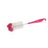 Akuku Szczotka do butelek i smoczków z gąbką, różowa