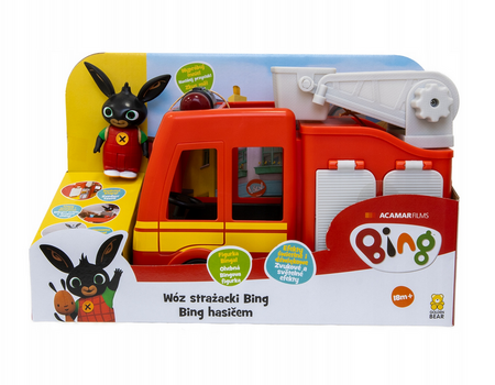 Bing Straż pożarna pojazd z dźwiękiem i światłem + figurka Bing
