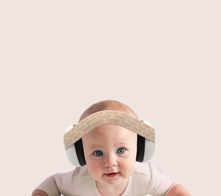 SafeTeddy Wygłuszające słuchawki ochronne dla niemowląt beżowe 0m+