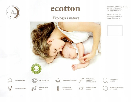 Ecotton kołdra Bawełniana Całoroczna 100x135 + poduszka 40x60