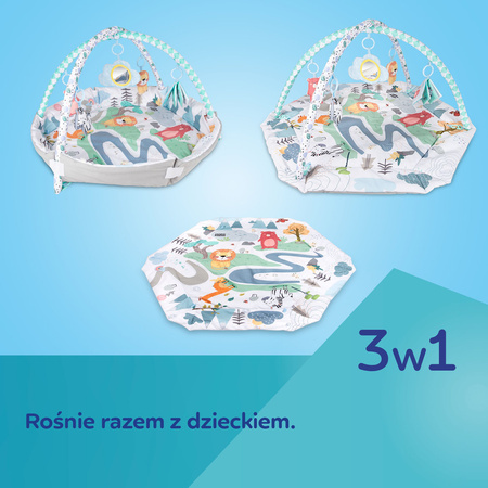 Canpol babies Mata edukacyjna do zabawy kojec dla dzieci 0m+ SAFARI