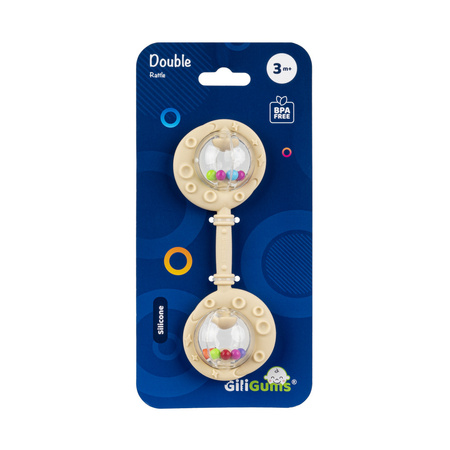 GiliGums Podwójna Grzechotka beżowa GG30055