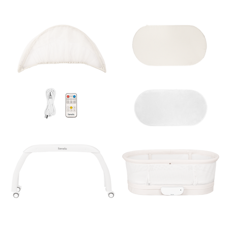 Lionelo Coral - łóżeczko, kołyska z funkcją wagi White