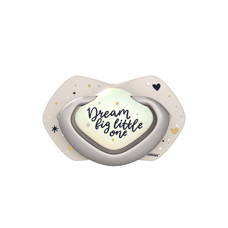 Canpol Babies Smoczek silikonowy Light touch 18 m+ symetryczny świecący w ciemności Sleepy Koala 2 szt. Niebieski