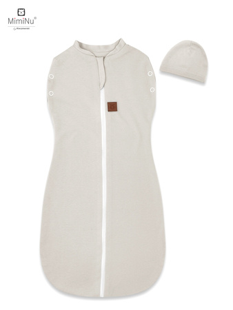 MimiNu Otulaczek 2 w 1 dla noworodka "TEDDY" Beż 0 - 3 m