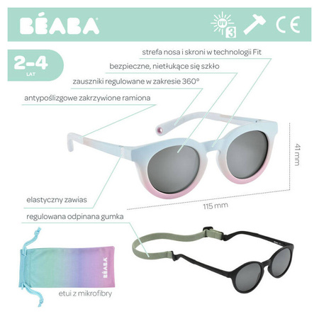 Beaba Okulary przeciwsłoneczne dla dzieci 2-4 lata Happy - Rainbow freeze