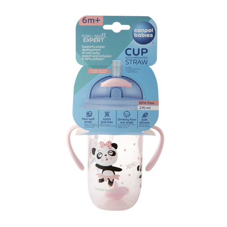 Canpol babies kubek niekapek z rurką i odważnikiem 270ml EXOTIC ANIMALS