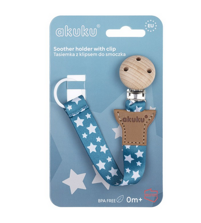 Akuku Uniwersalna tasiemka do smoczków uspokajających, Gwiazdki A0584