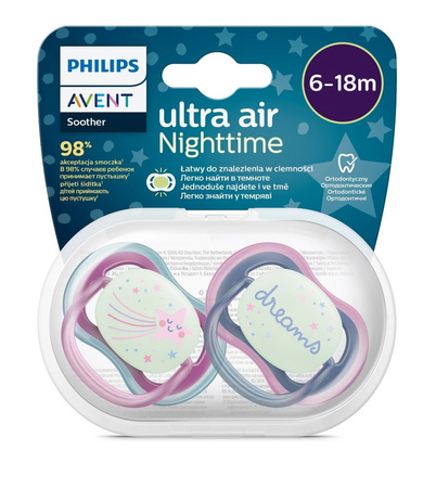 Avent Philips Smoczek ultra air Nighttime 6 - 18 m