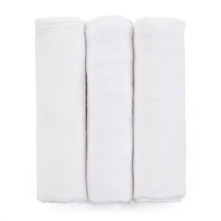 PETITE&MARS Zestaw pieluszek z muślinu bambusowego 3 szt. Moussy Total White
