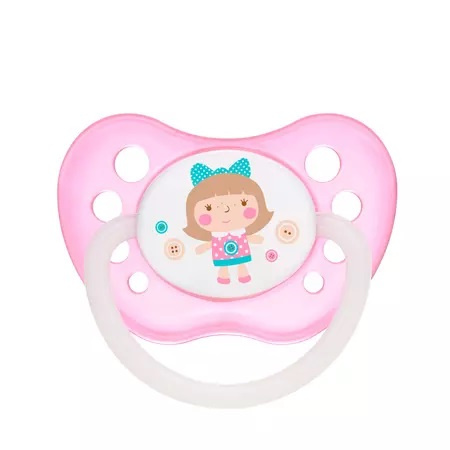 Smoczek 0-6m uspokajający silikon anatomiczny TOYS różowy Canpol babies