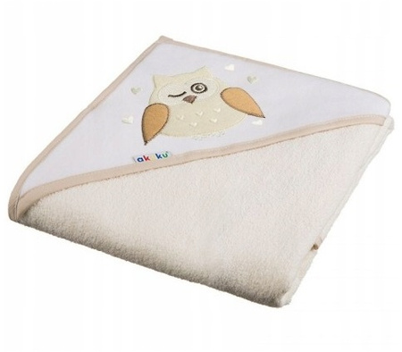 Akuku Okrycie kąpielowe z kapturem Ecru 100x100