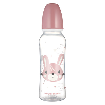 Canpol babies Butelka standardowa wąska 250 ml CUTE ANIMALS różowa