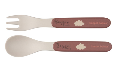 Canpol Babies Zestaw naczyń 5 elem. BONJOUR PARIS bordowy