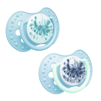 Lovi Smoczek silikonowy dynamiczny 0-3 m 2 szt. Tie Dye Blue