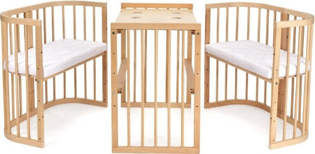 Waldin Łóżeczko 7w1 Naturalne z materacem