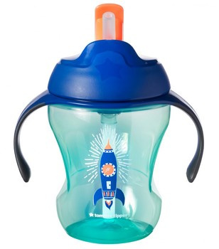 Tommee Tippee Bidon ze słomką niekapek Rakieta 230ml 6m+ zielony