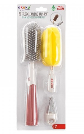 Akuku Szczotka silikonowa z wymienną końcówką