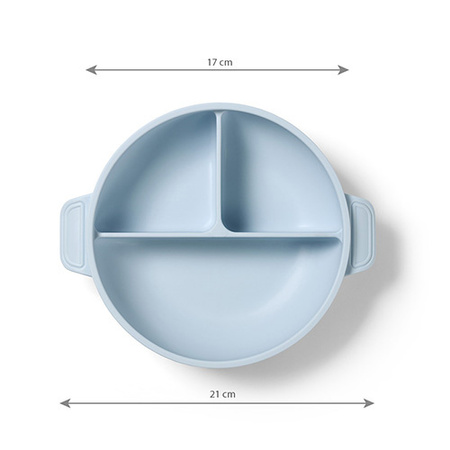Babyono Silikonowy talerz z przyssawką i przykrywką Niebieski