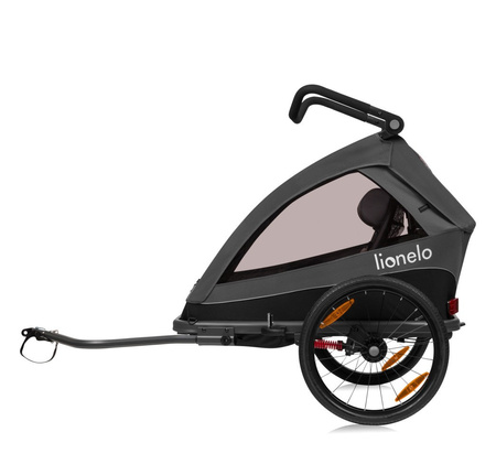 Lionelo Cama podwójna przyczepka rowerowa, wózek spacerowy Graphite
